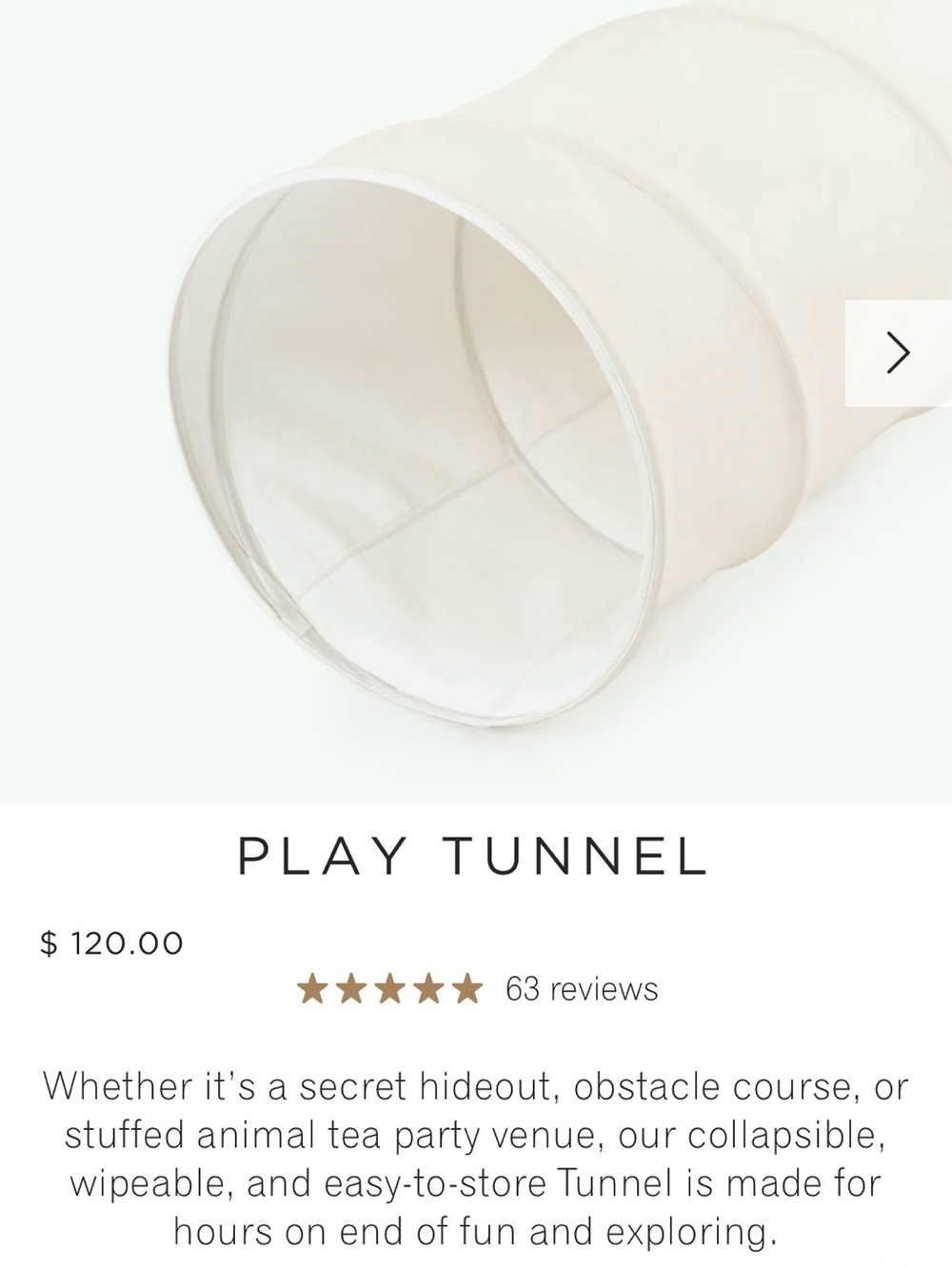 Gathre - Ivory Collapsible Kids Tunnel
